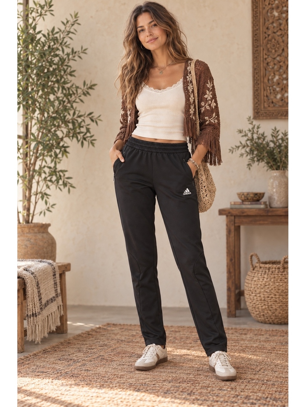 Adidas ClimaLite Black Slim Fit Track Pants Women’s M